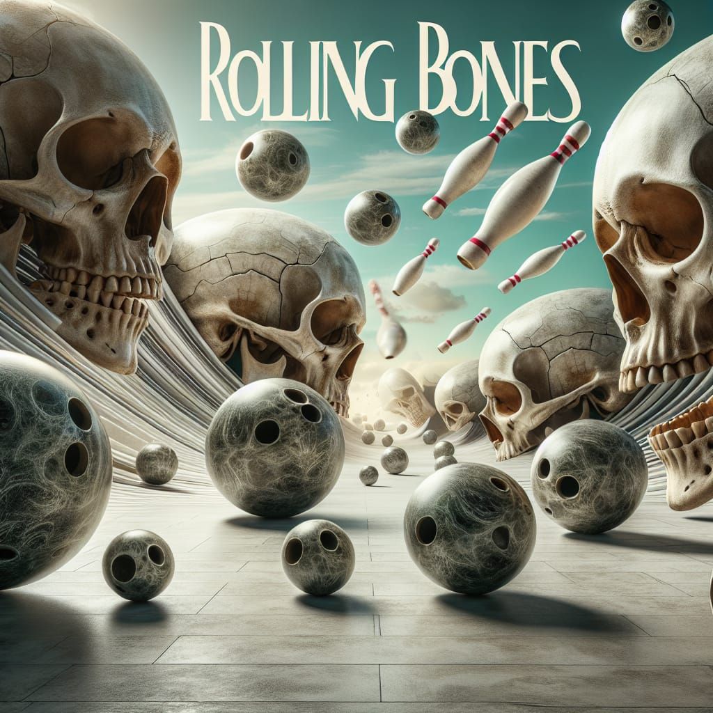 Surreal Rolling Skulls on an Unspecified Plain