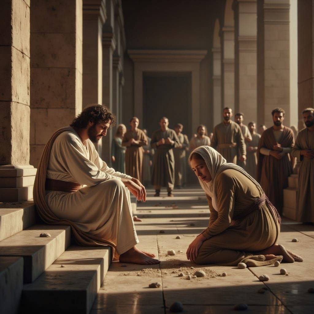Biblical Scene: Jesus and the Woman in Jerusalem