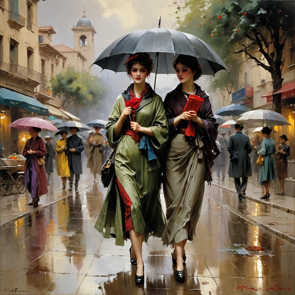 Sultry Italian Sunset in Impasto Oil Painting