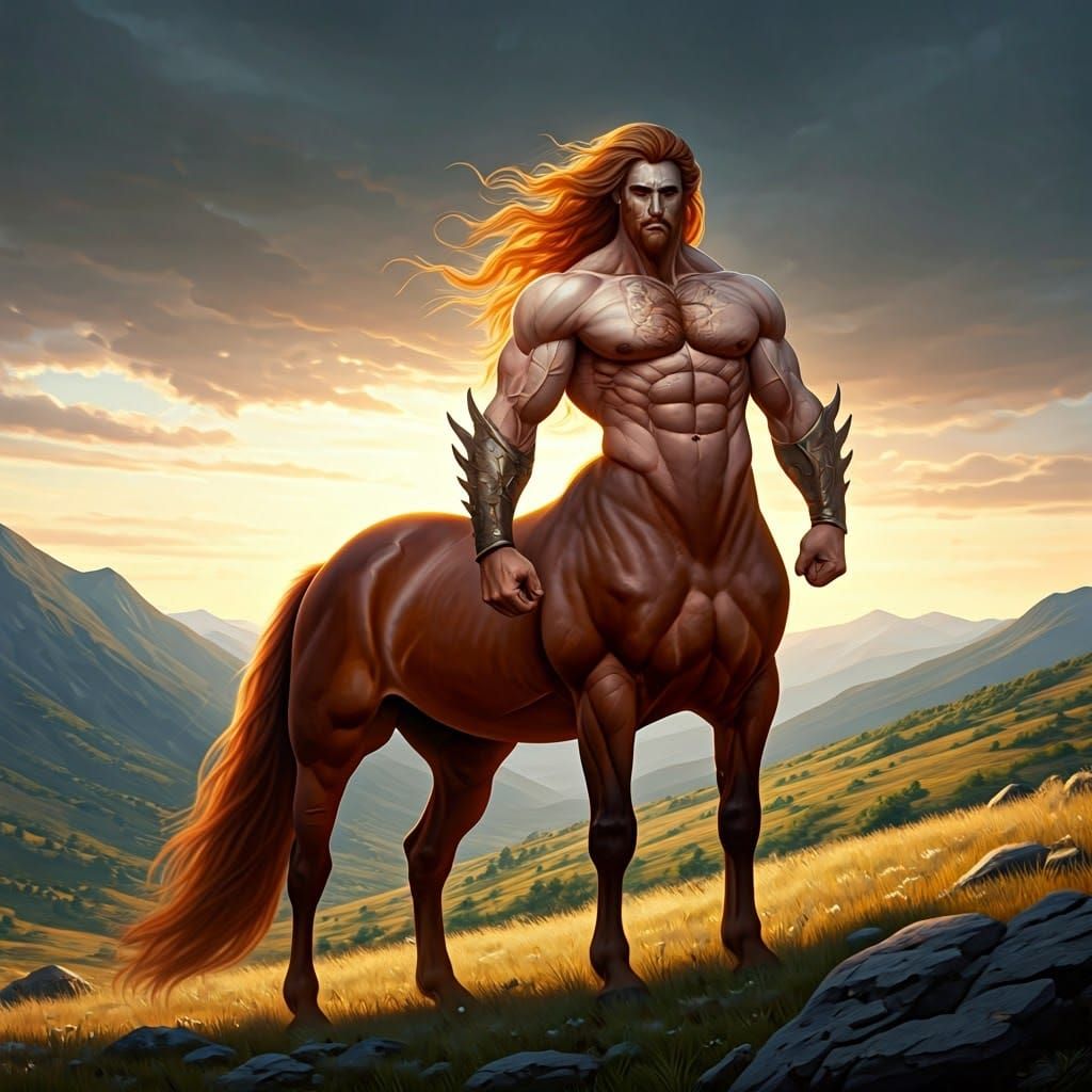 Majestic Sorrel Centaur on Thessaly Hills