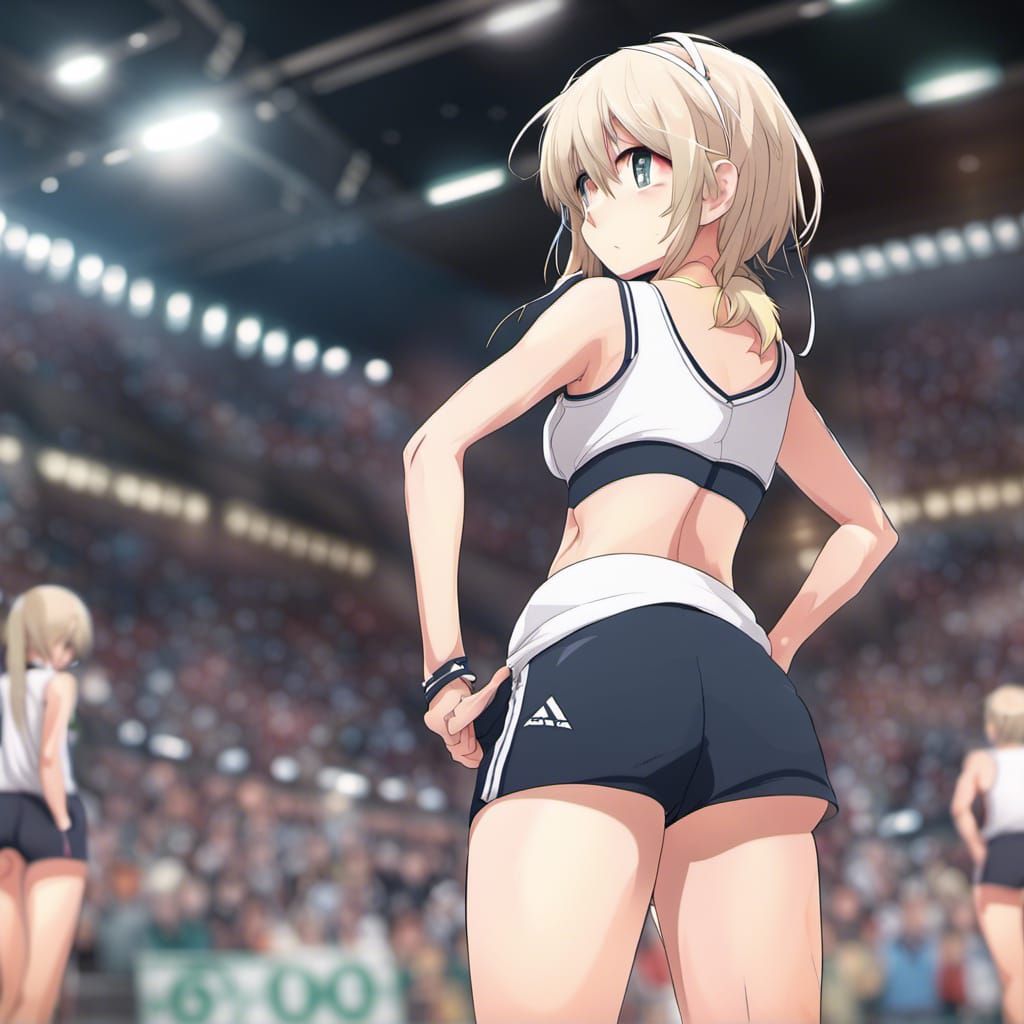 Anime Athlete Girl Posing in Manga Style