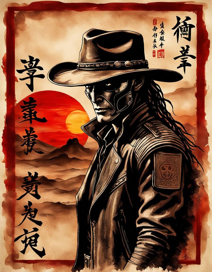 Xenomorph Gunslinger on Vintage Wanted Poster