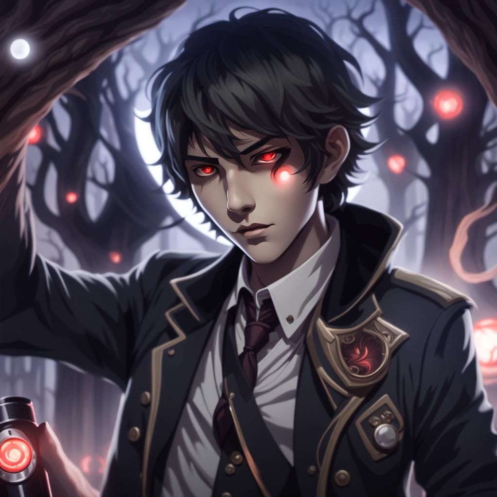 Ominous Figure in Dark Fantasy Landscape