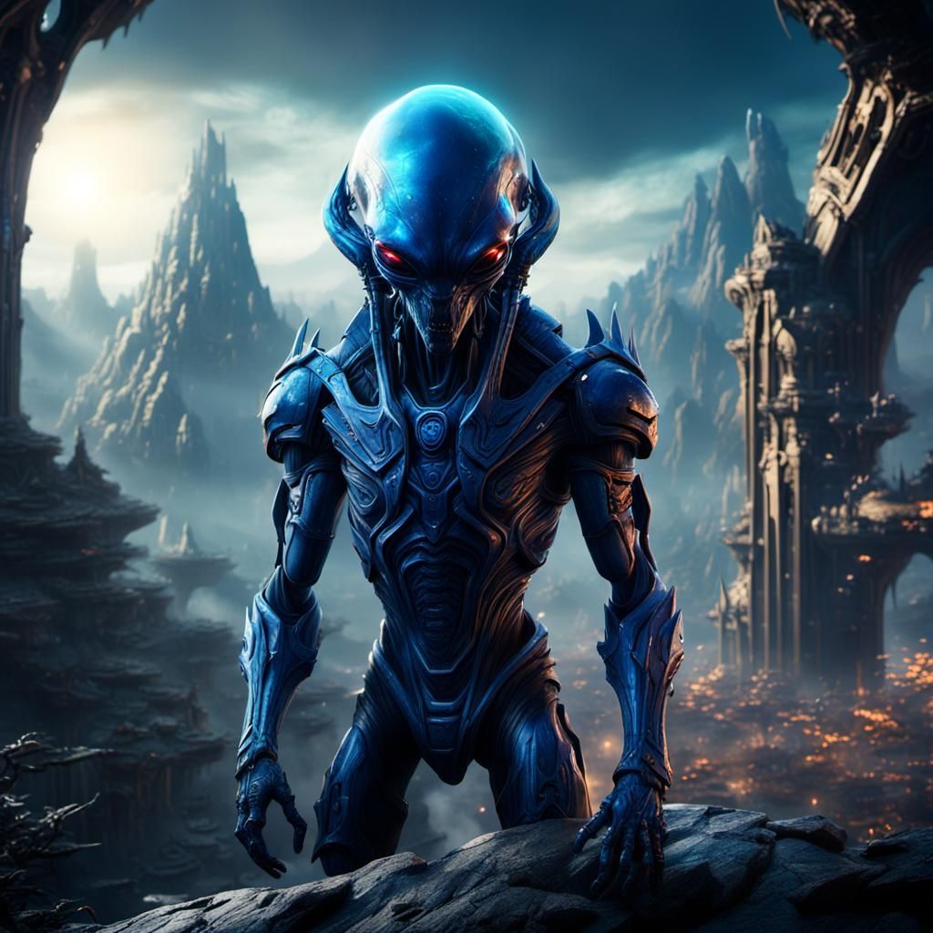 visually striking image of an alien captured from a viewpoint