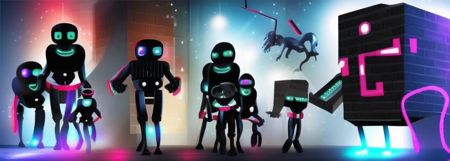 Menacing Robot's World Domination Plan in Comic Style