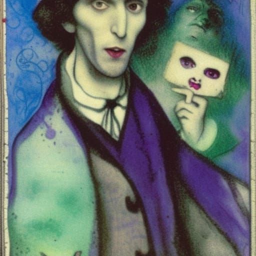 Sad Vampire Lord in Pre-Raphaelite Style