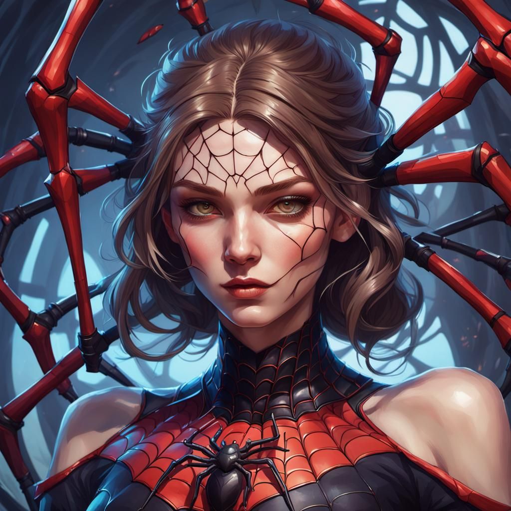 Spider Dress Portrait in Hyperdetailed Concept Art