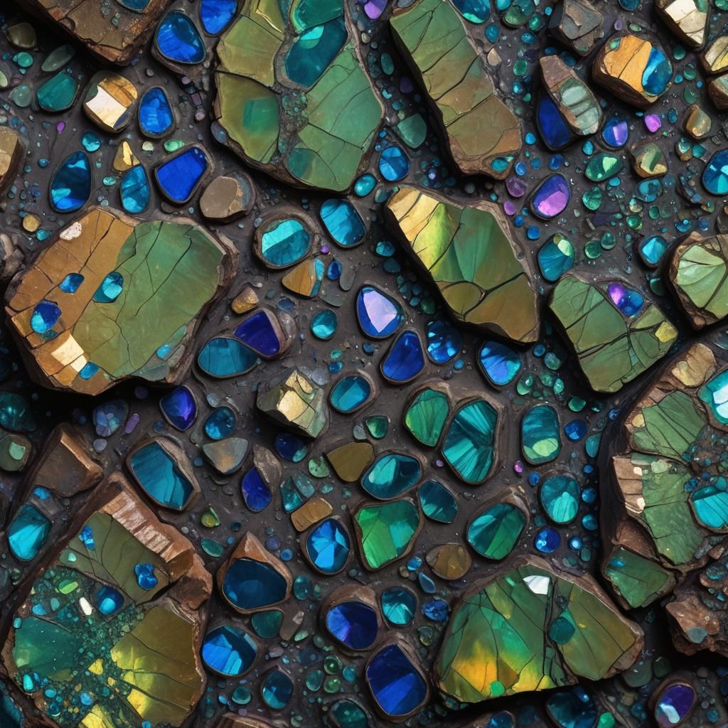 Vibrant Iridescent Peacock Ore Specimen in Macro