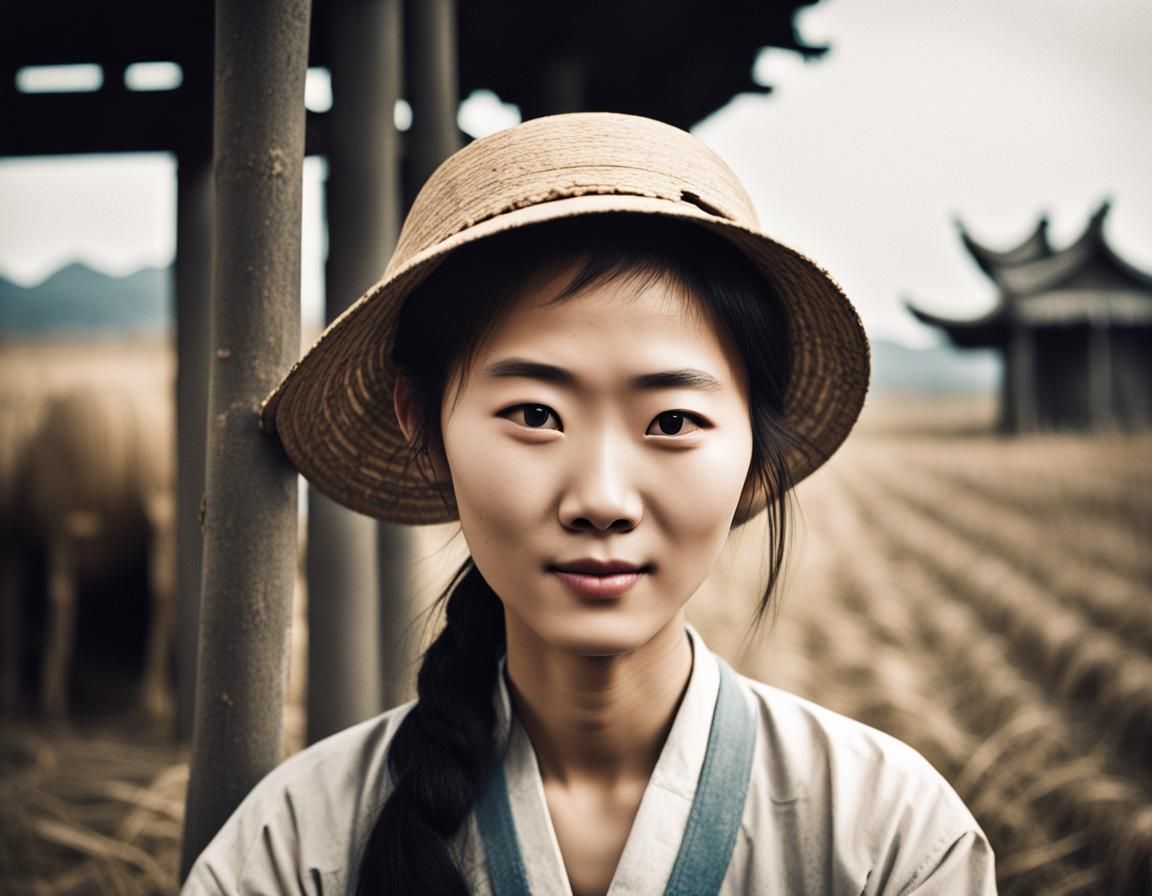 Candid Photo of a Chinese Farmer Girl