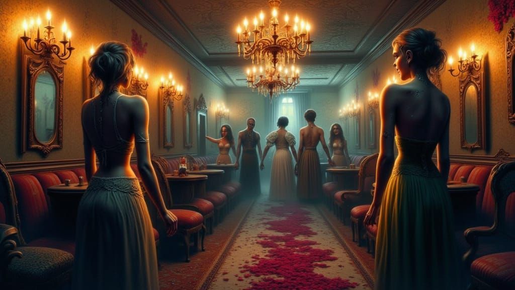 Zombie Prom Night in Romantic Mixed-Media Style