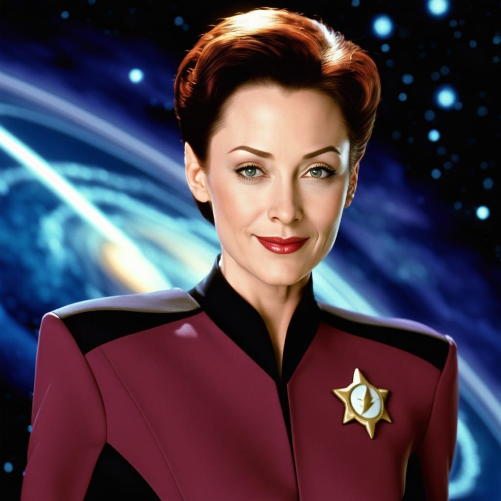 Kira Nerys in Starfleet Uniform on Deep Space Nine