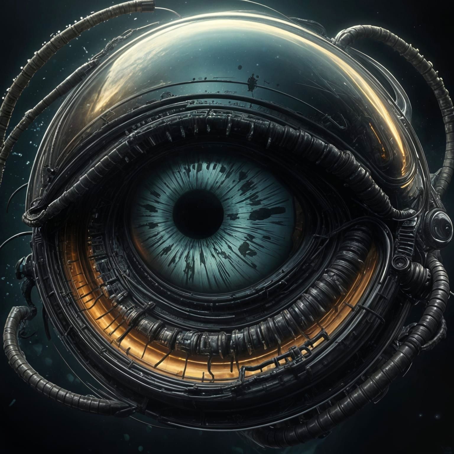 Cyberpunk Xenomorph in Neon-Lit Gas Planet Haze