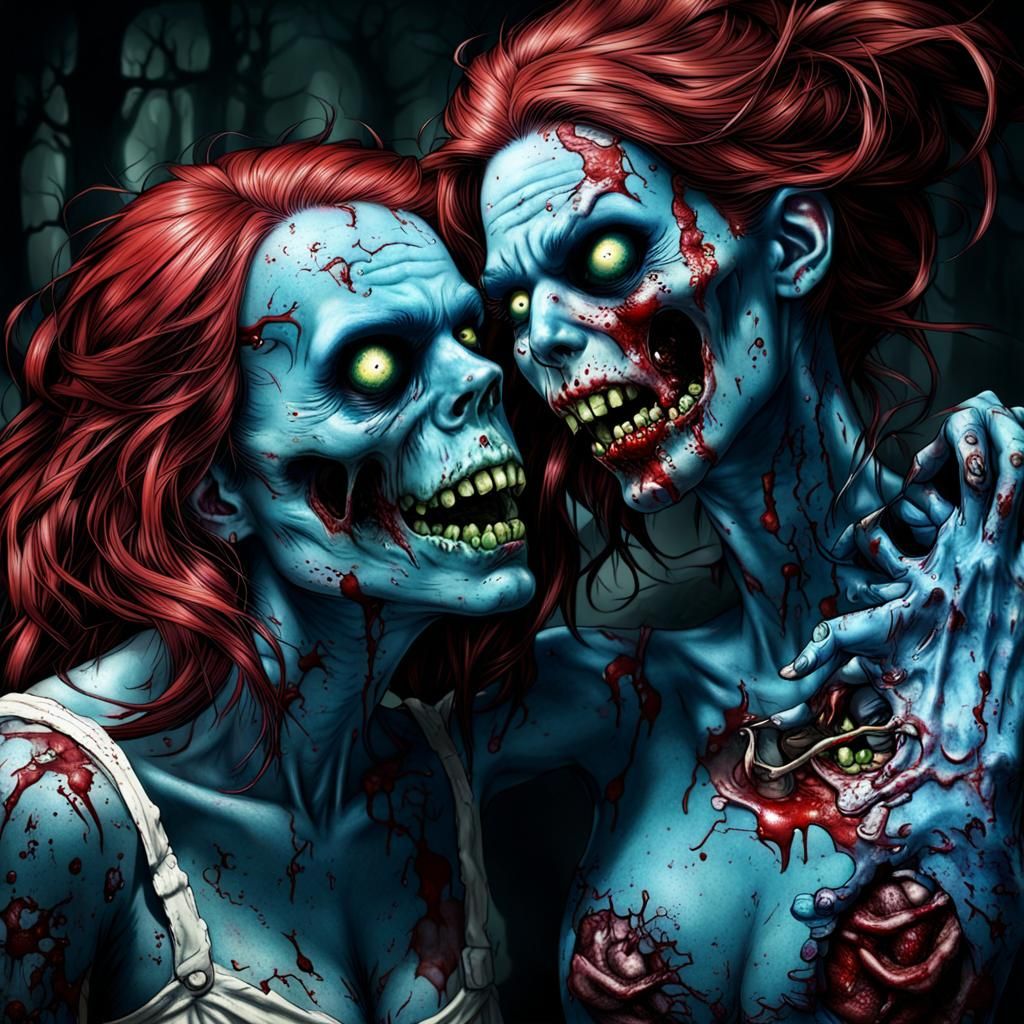 Risqué Nightmare Zombie with Red Hair
