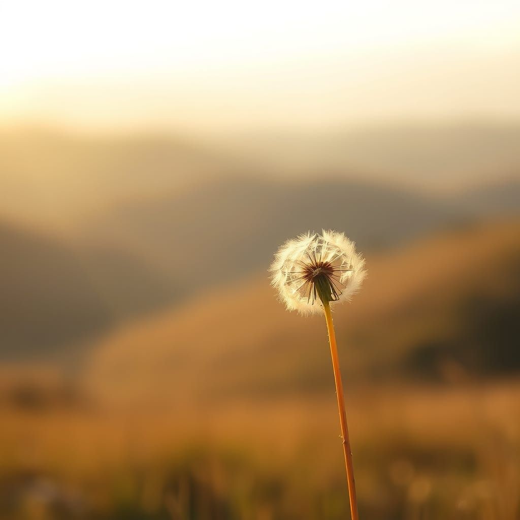 Dandelion Seed Drifting on Hopeful Breeze