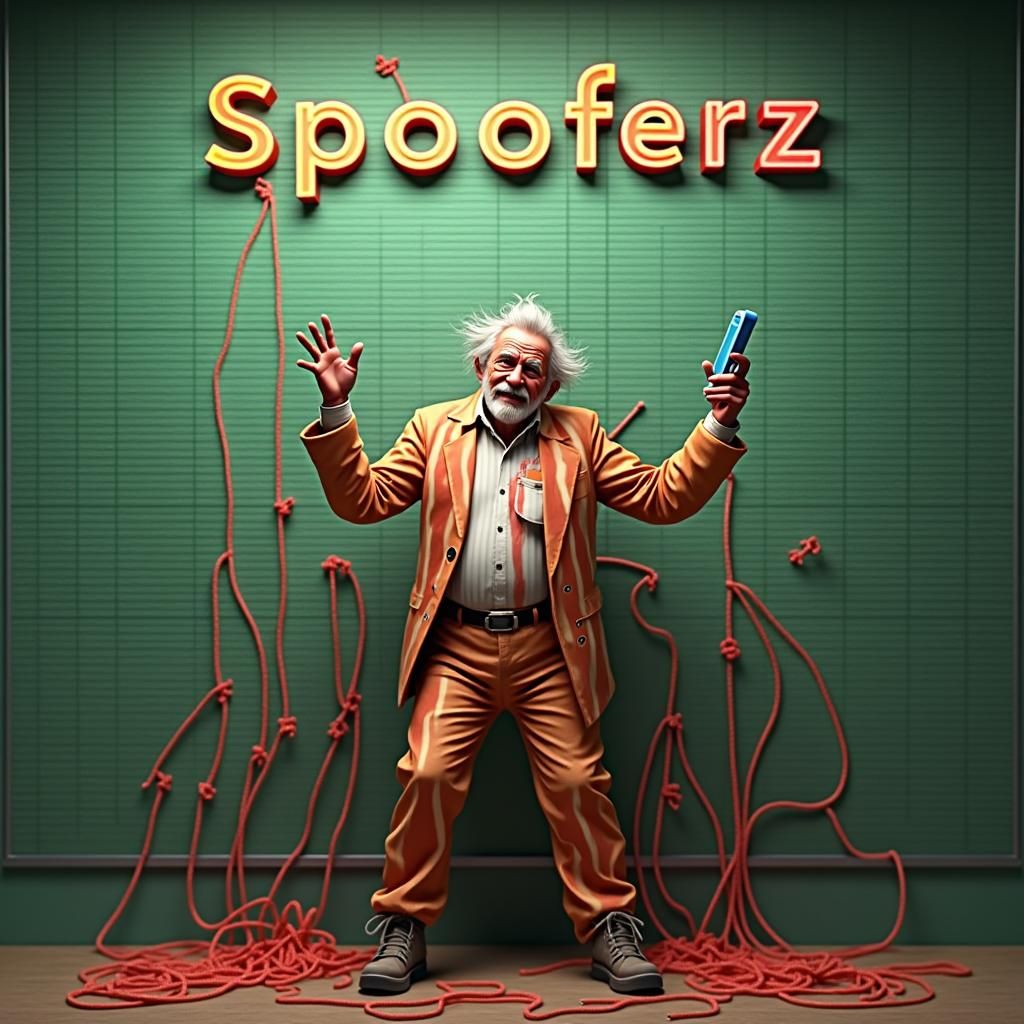 Bacon Suit Man in Digital Labyrinth, Digital Art