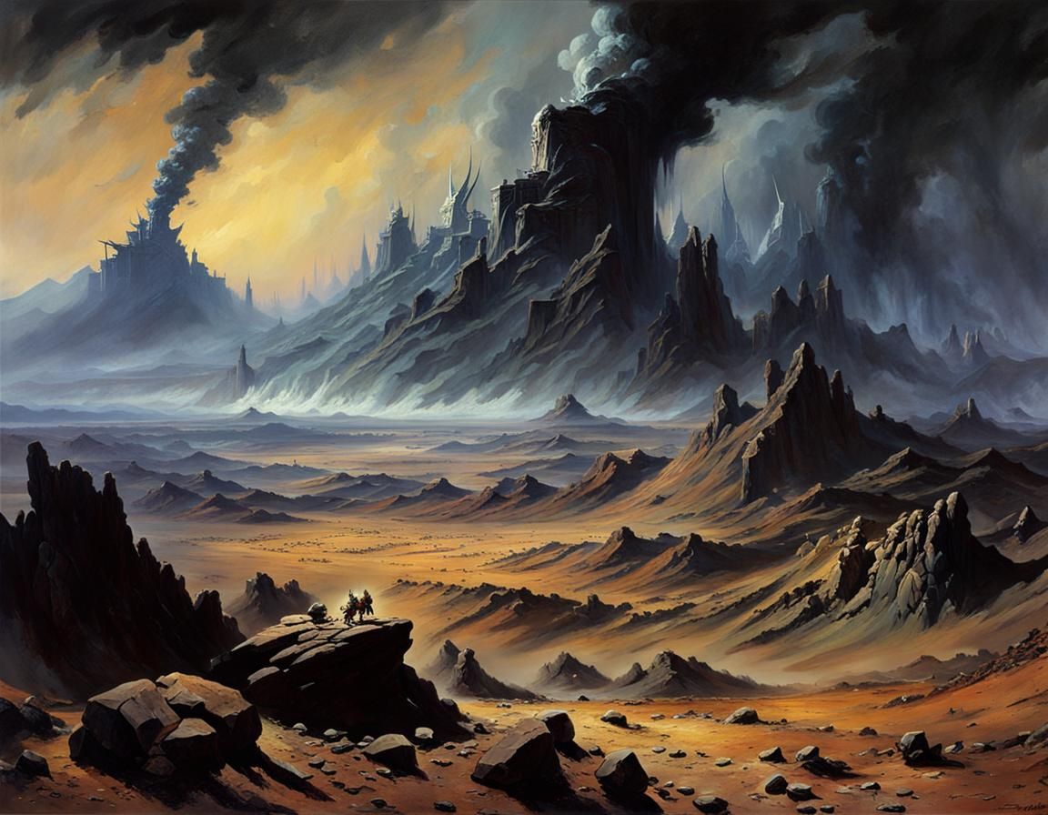 Grimdark Demonic Landscape in Barren Wasteland