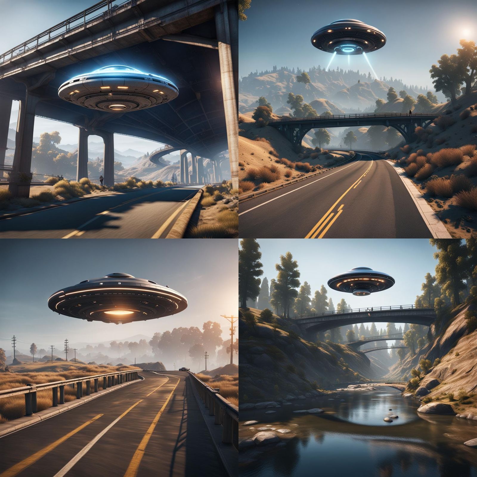 UFO over Lane's Bridge: 3D Game Cinematic