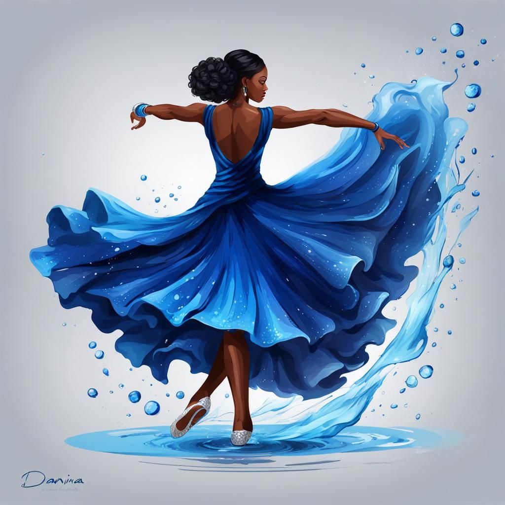 Charcoal Drawing of Salsa Dancers in Motion