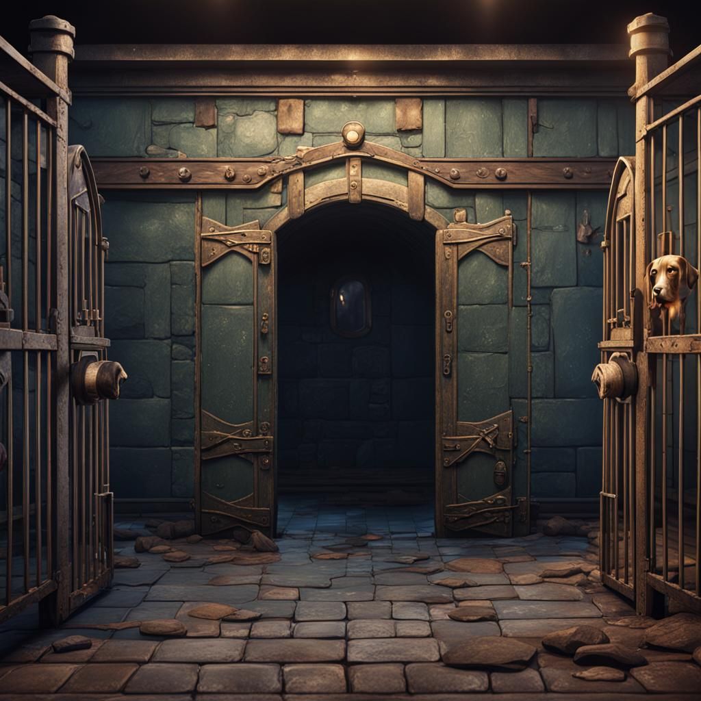 Empty Kennel: Detailed Matte Painting in Deep Color
