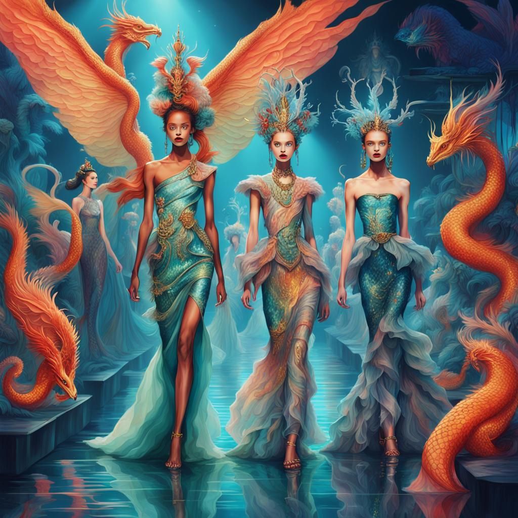 Mythical Creatures Fashion Show in Avant-Garde Style