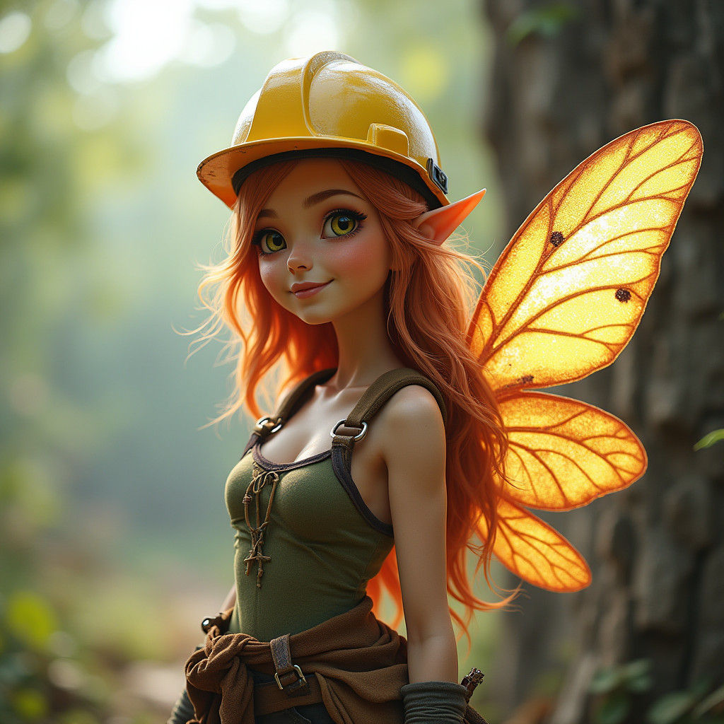 Female Fairy as Construction Worker