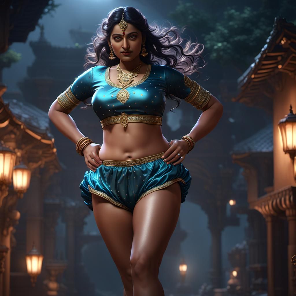 Fantasy Indian Beauty in Dark Fantasy Art Style