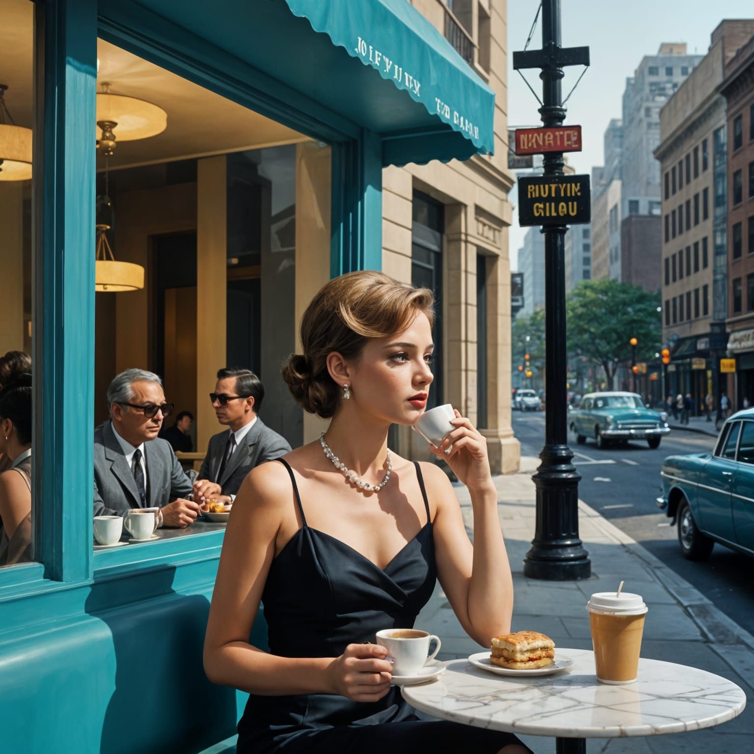 Sultry Breakfast Scene in Hitchcockian Noir Style