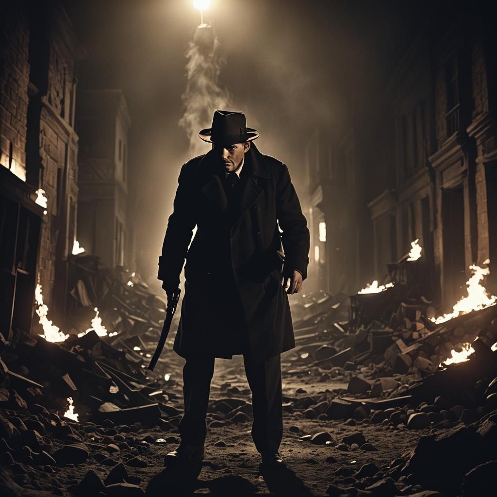 Man's Desperate Search in a Film Noir Hellscape