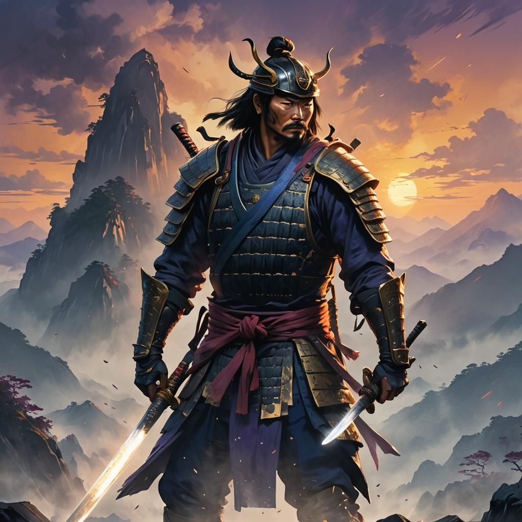 Samurai Sword Dawn: Japanese Fantasy Concept Art