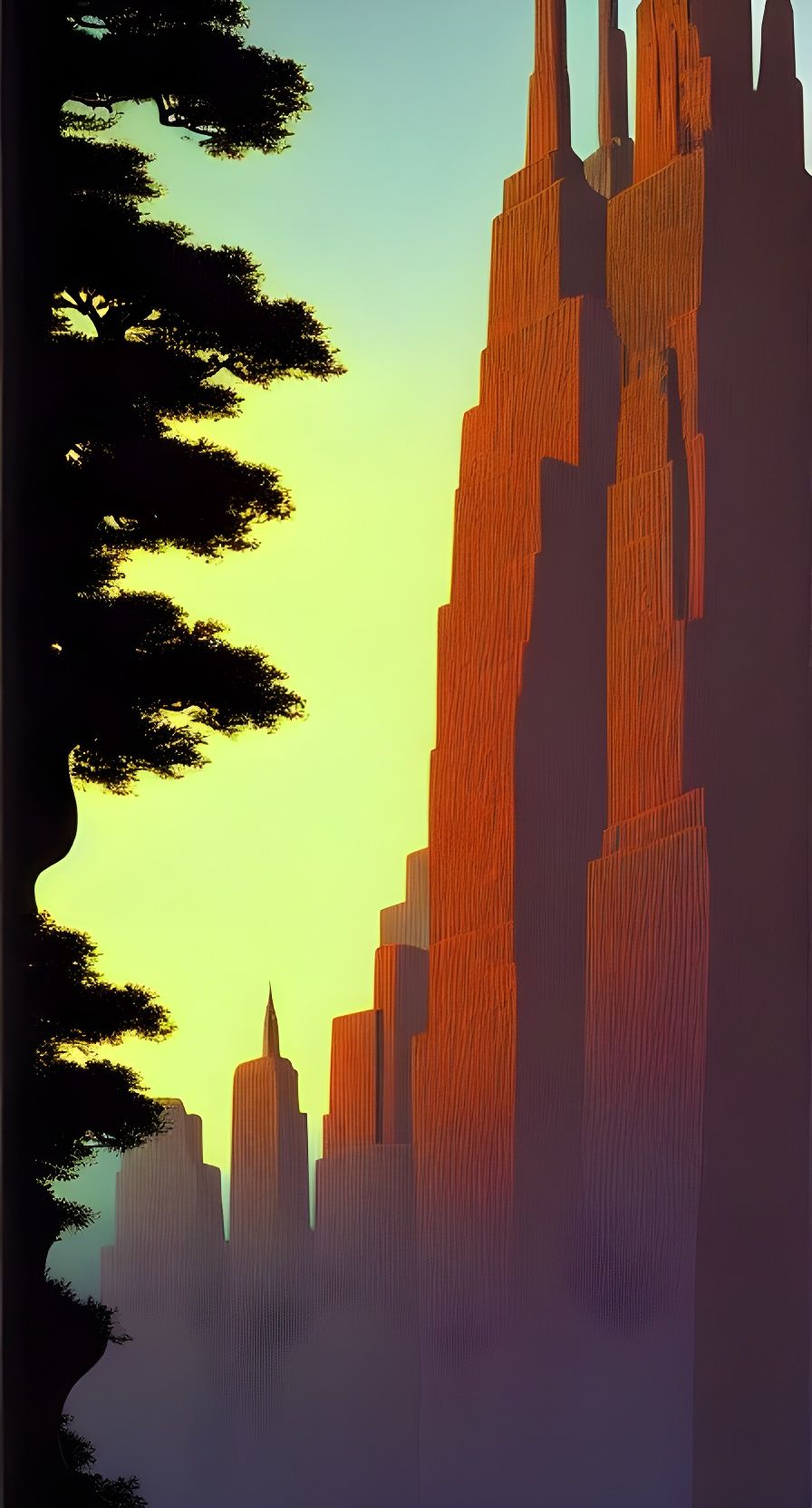 Towering Aesthetic Expressionism Inspired Art