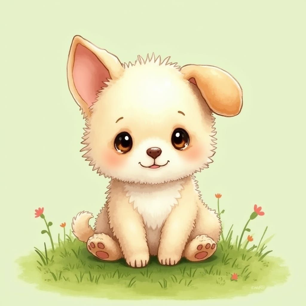 Adorable Dog in Beatrix Potter Style