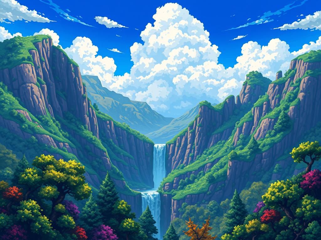 Pixal Art Big Valley Landscape