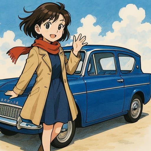 Anglia 105E in Manga Style