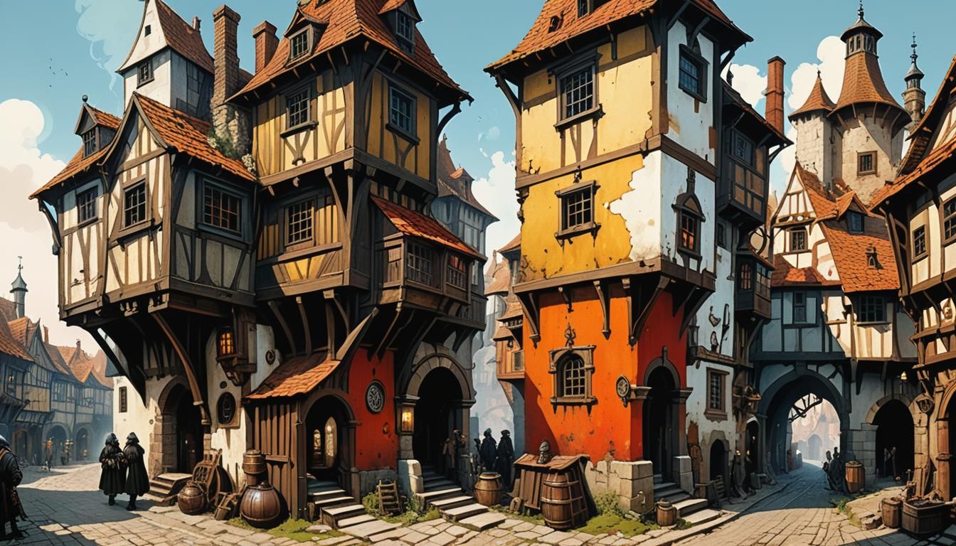 Medieval Steampunk Village in Sinister Manners