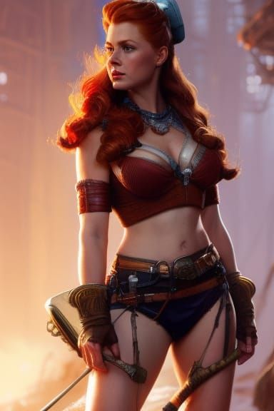 Aloy Pin-Up Portrait in Digital Art Style