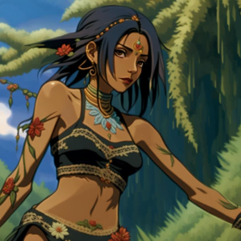 Mexican Woman and Soulmate in Mystical Forest