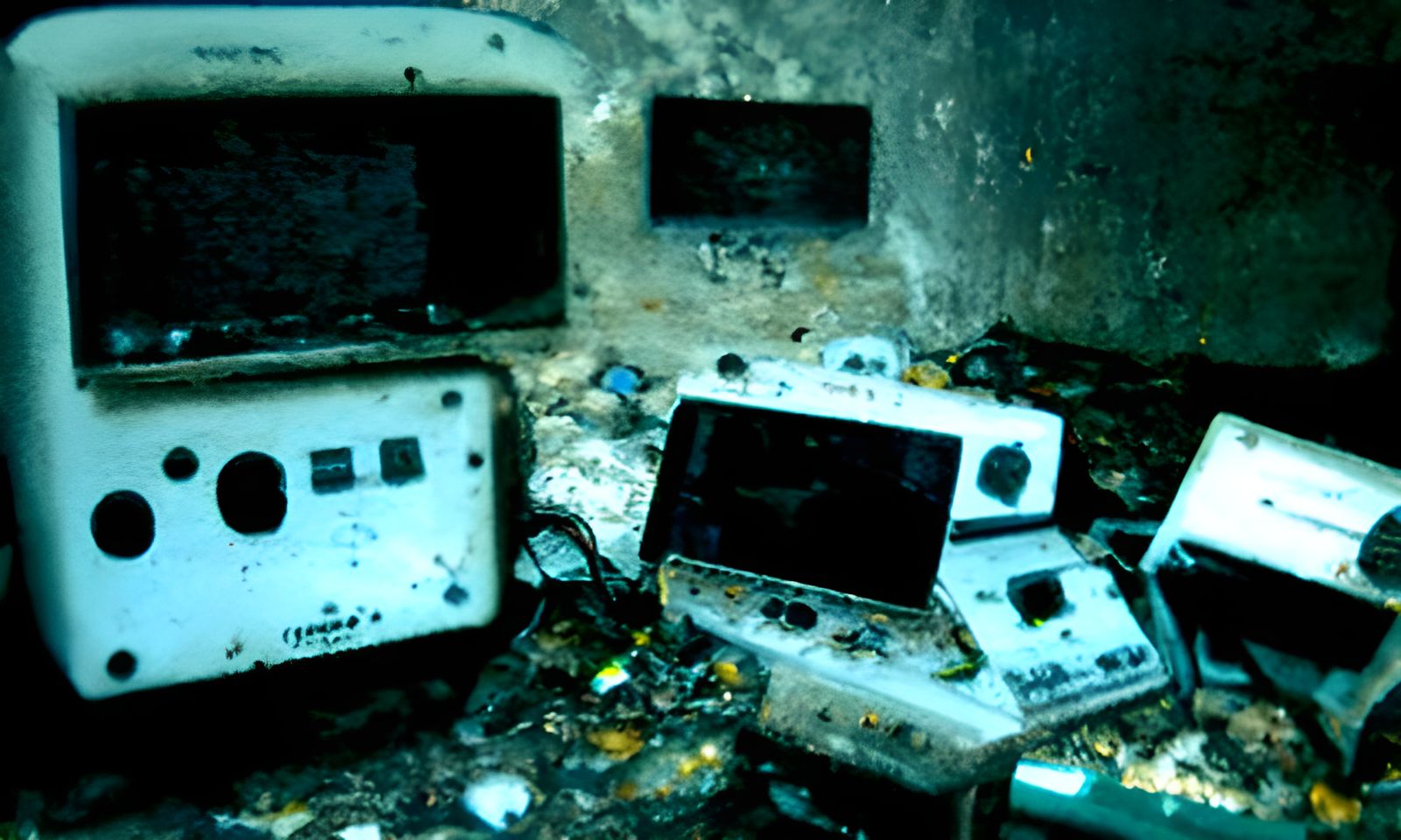 Post-Apocalyptic Bunker Laboratory with Decaying Electronics