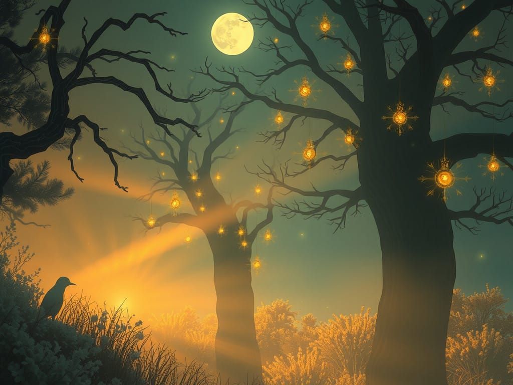 Enchanting Dreamscapes in Soft, Moonlit Hues