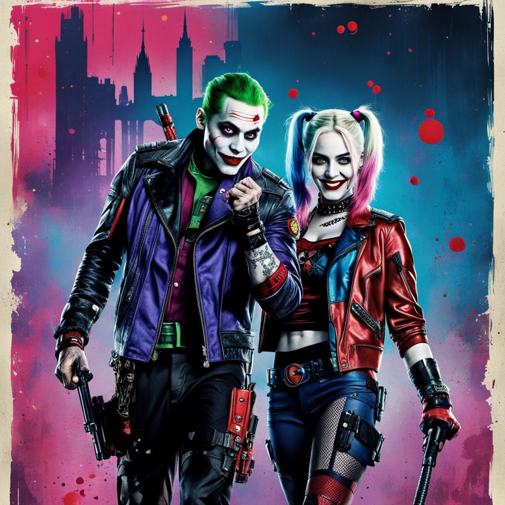 Joker and Harley Quinn in Movie Poster Art