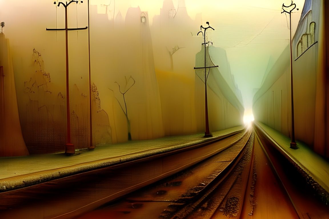 Misty Liminal Street in Claustrophobic Valley