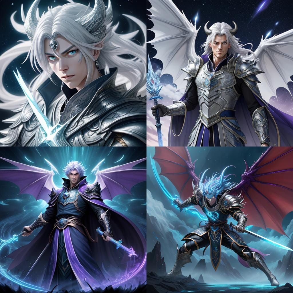 Handsome Man with Dragon Heritage and Silver Hair