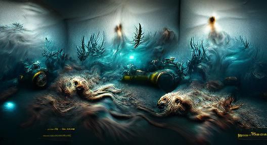 Creepy Underwater Horror Scene in 8k Resolution
