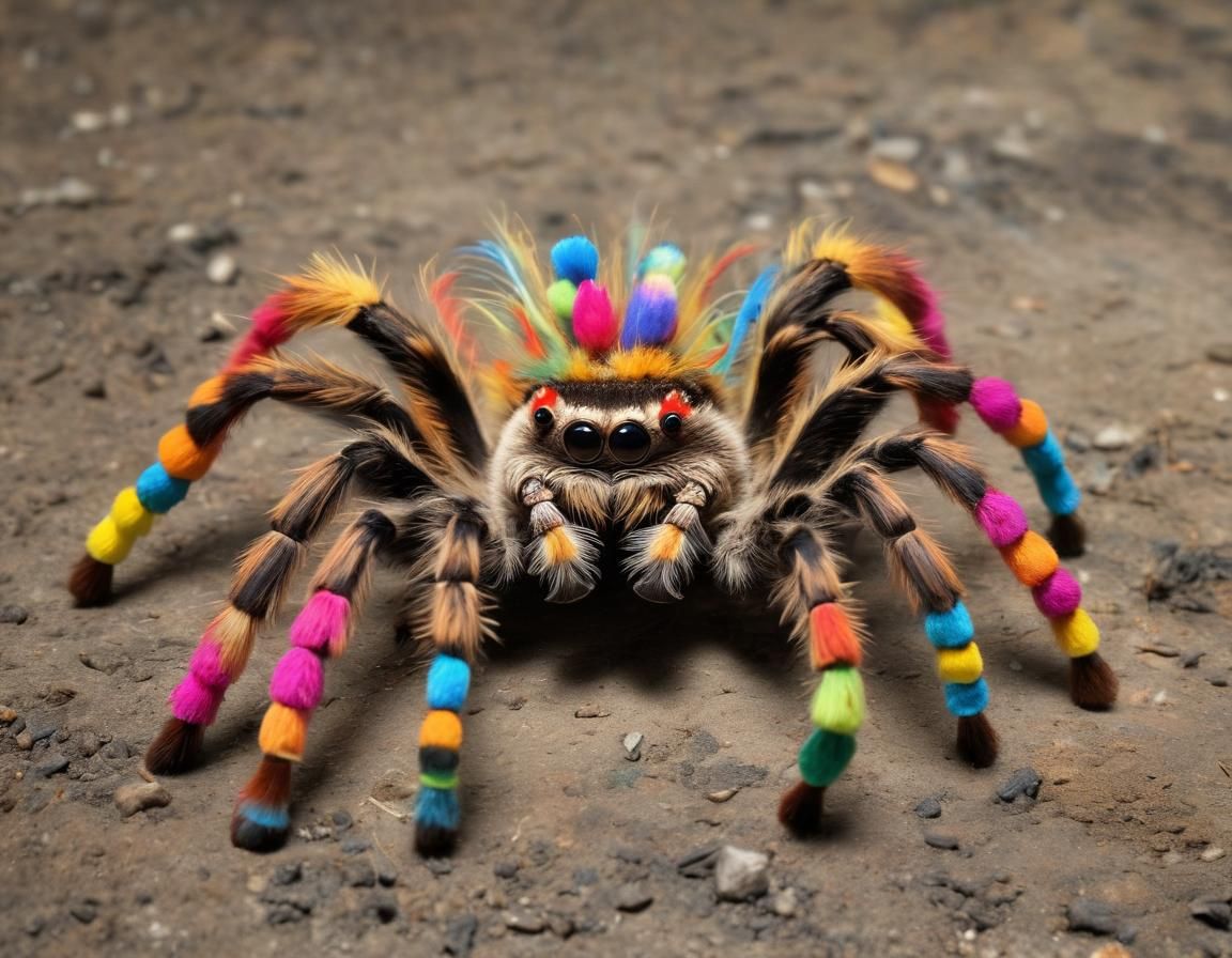 Tarantula Spider Dressed as a Hawaii Clown