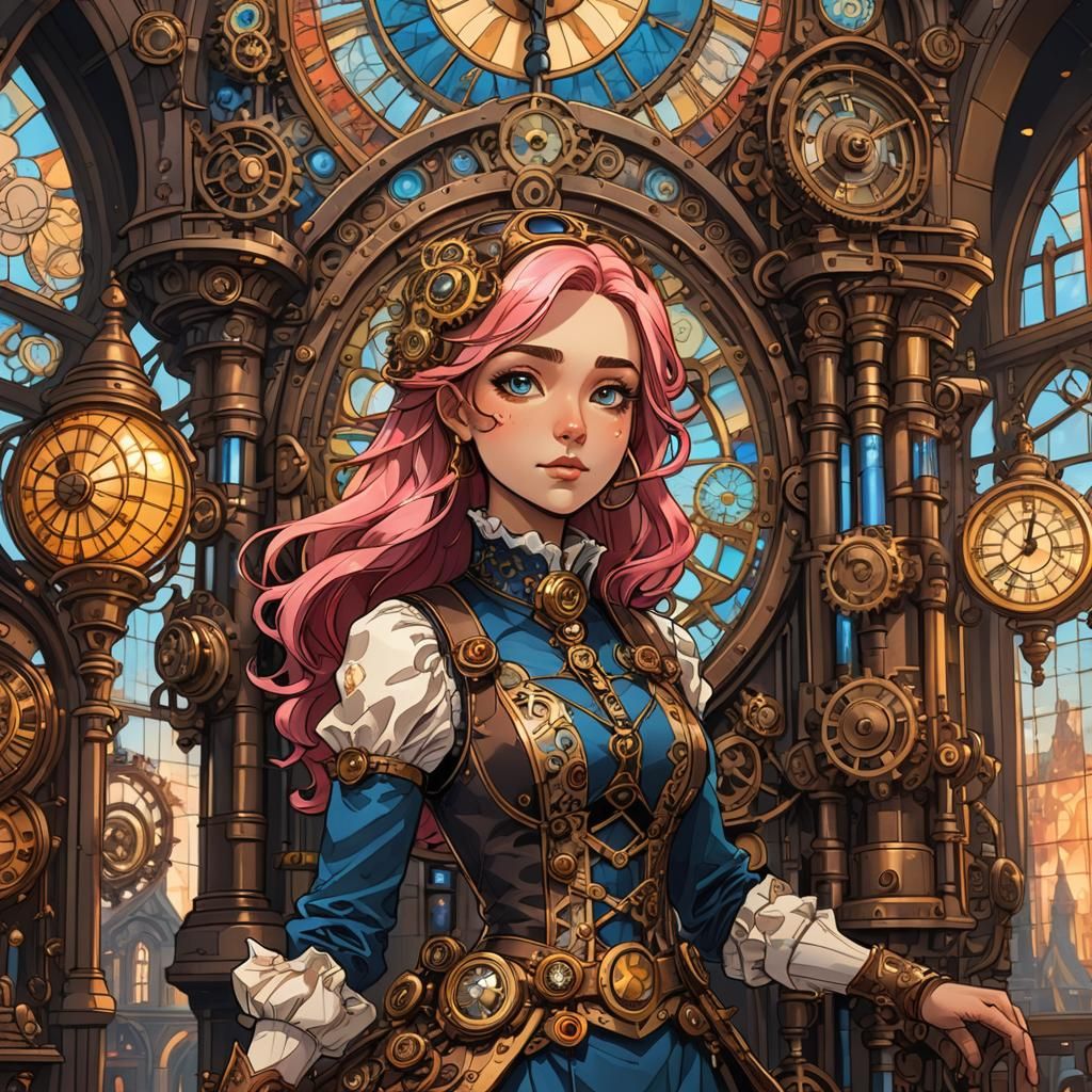 Steampunk Pinkie Pie in Clockwork Tower Concept Art