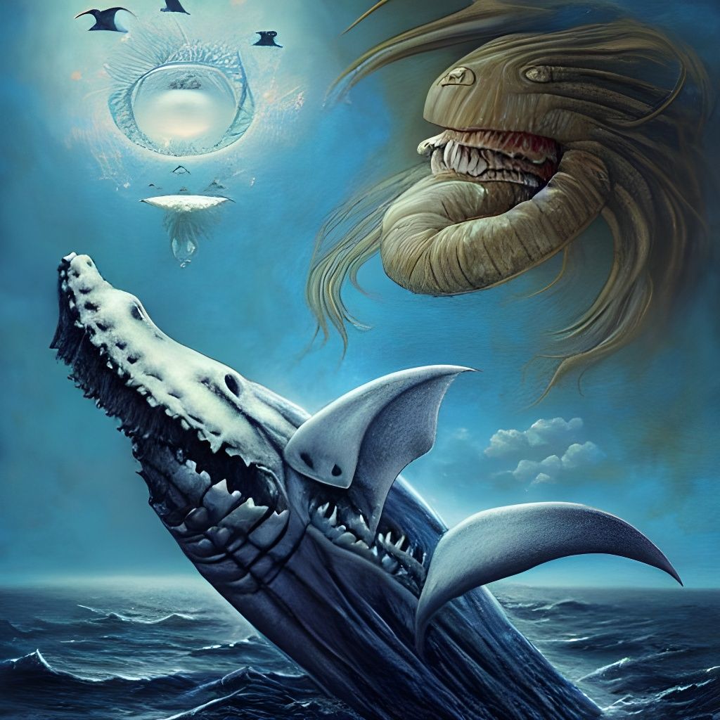 Ghost Whale Mystic Creature Illustration