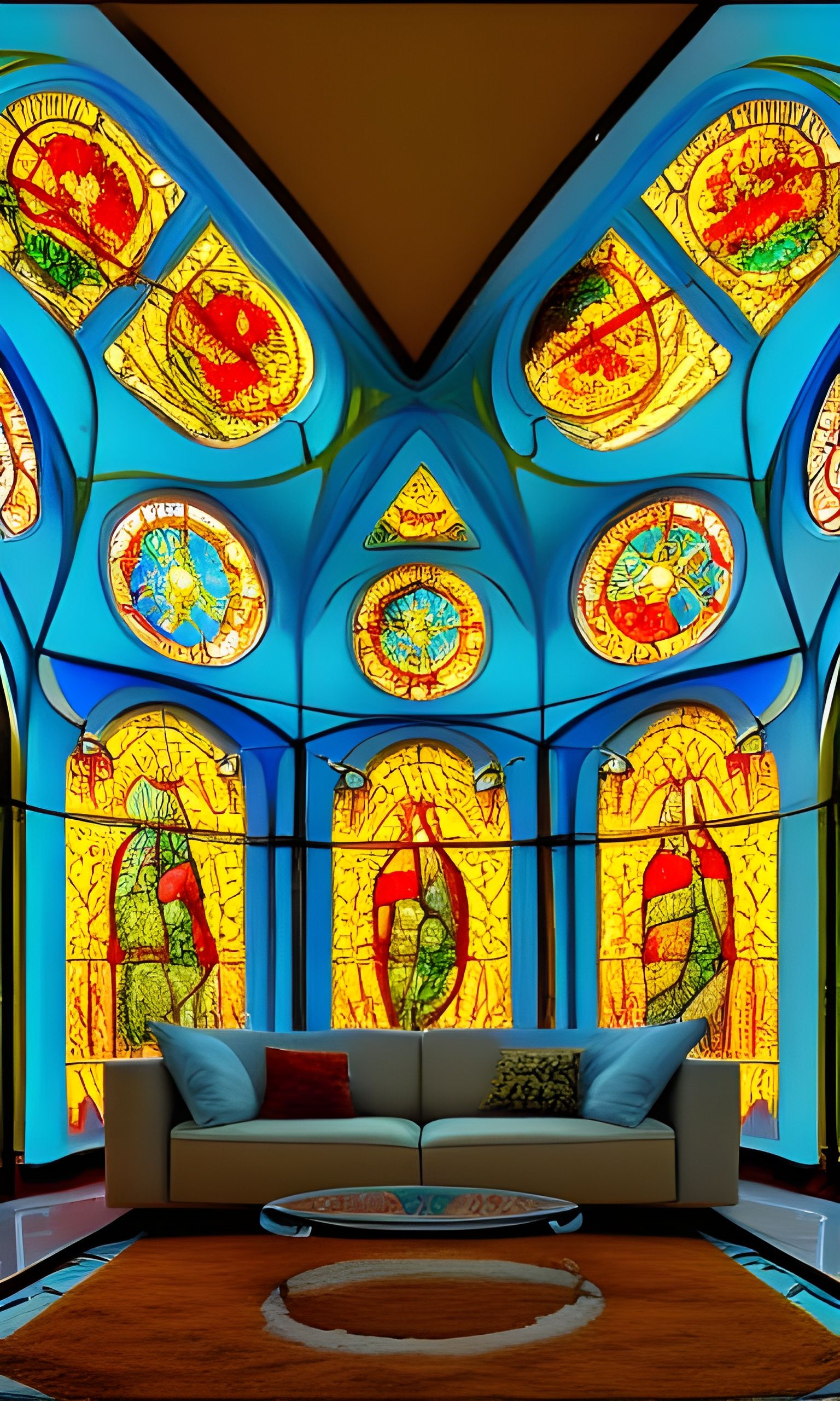 Stained Glass House Interior in Photorealistic HDR