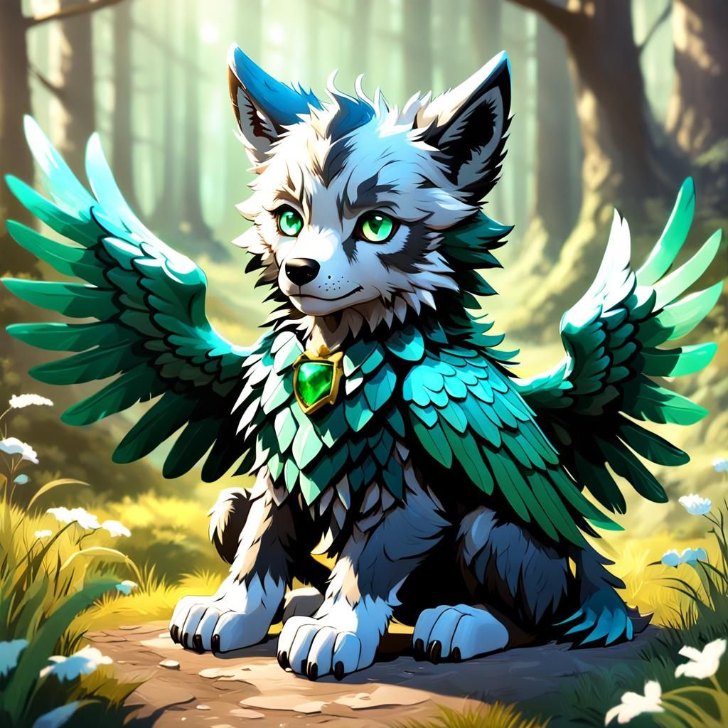 Emerald wolf eagle mix