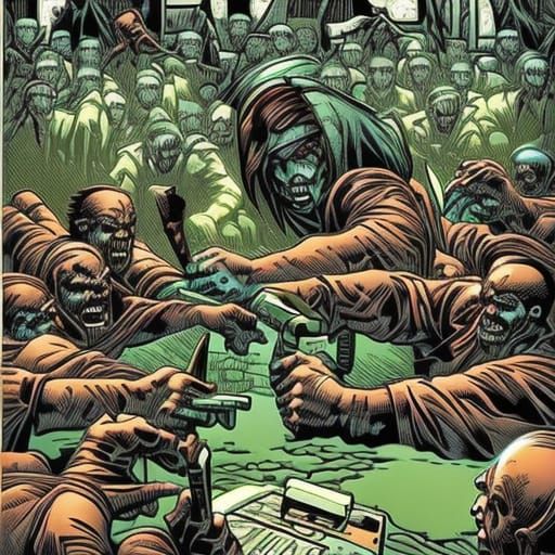 Zombies Attack College Classroom in Comic Book Art