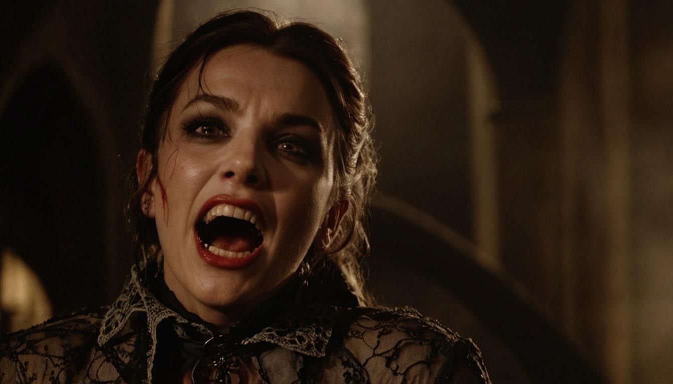 Eerie Gothic Horror: Vampire Portrait in 8K