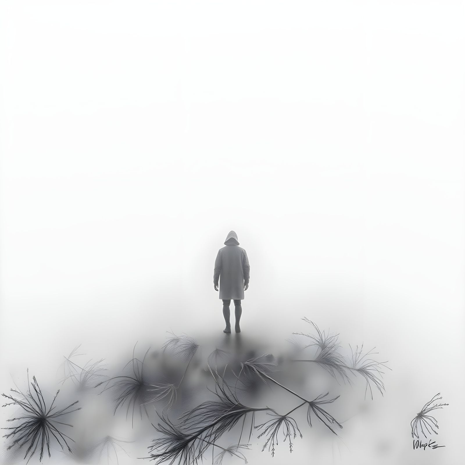 Mysterious Figure in Hyper-Realistic Graphite Art